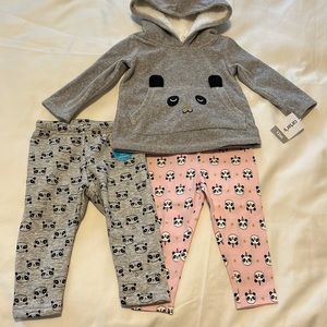 Carters baby girl panda outfit bundle